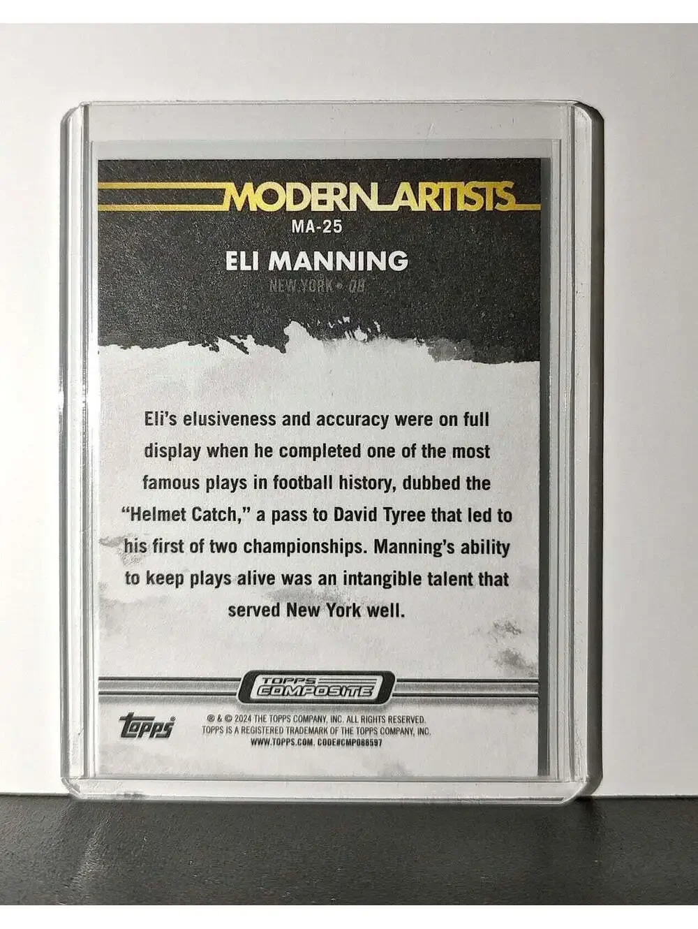 Eli Manning 2023 Topps Gallery Modern Artists NFL #MA-25 Card New York Giants